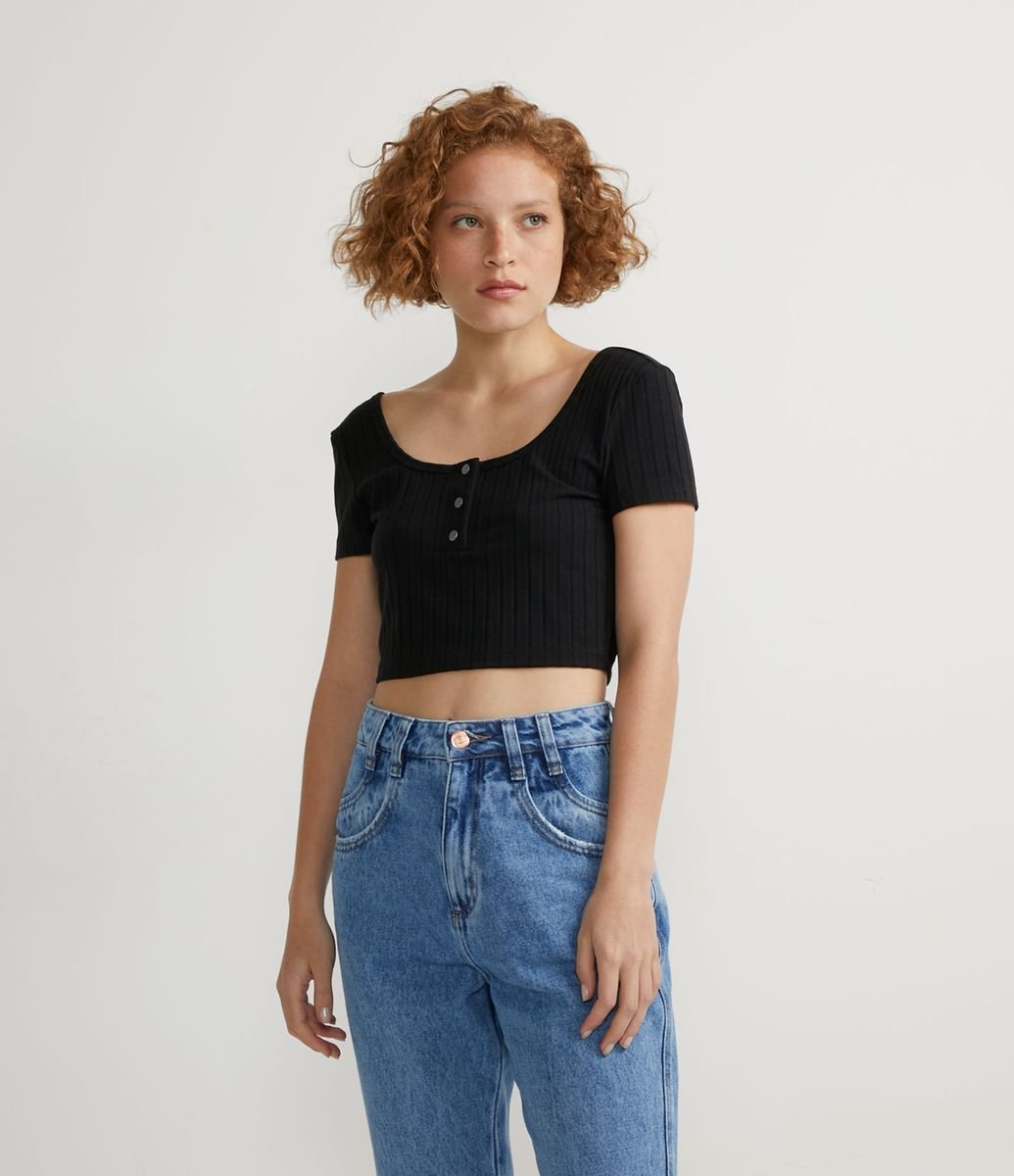 blusa cropped canelada