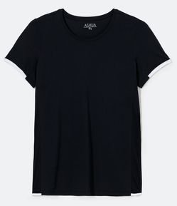 Camiseta Esportiva em Poliamida com Detalhes Contrastantes Curve & Plus Size