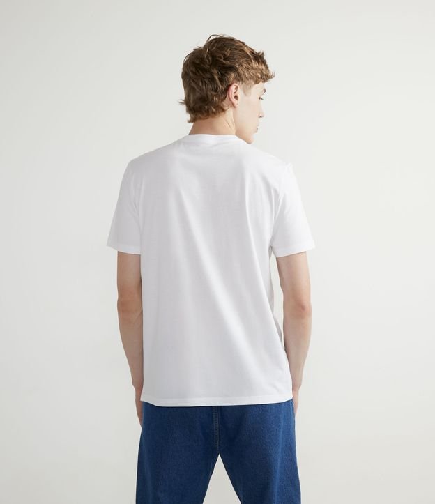 Camiseta Manga Curta em Algodão com Estampa Mangá Branco 2