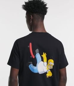 Camiseta Regular em Meia Malha com Estampa Homer Skatista