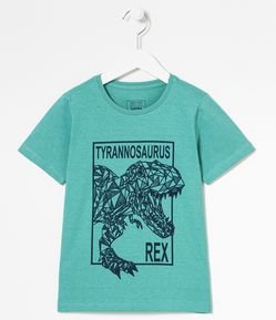 Camiseta Infantil com Estampa do Dinossauro T-Rex - Tam 5 a 14 anos