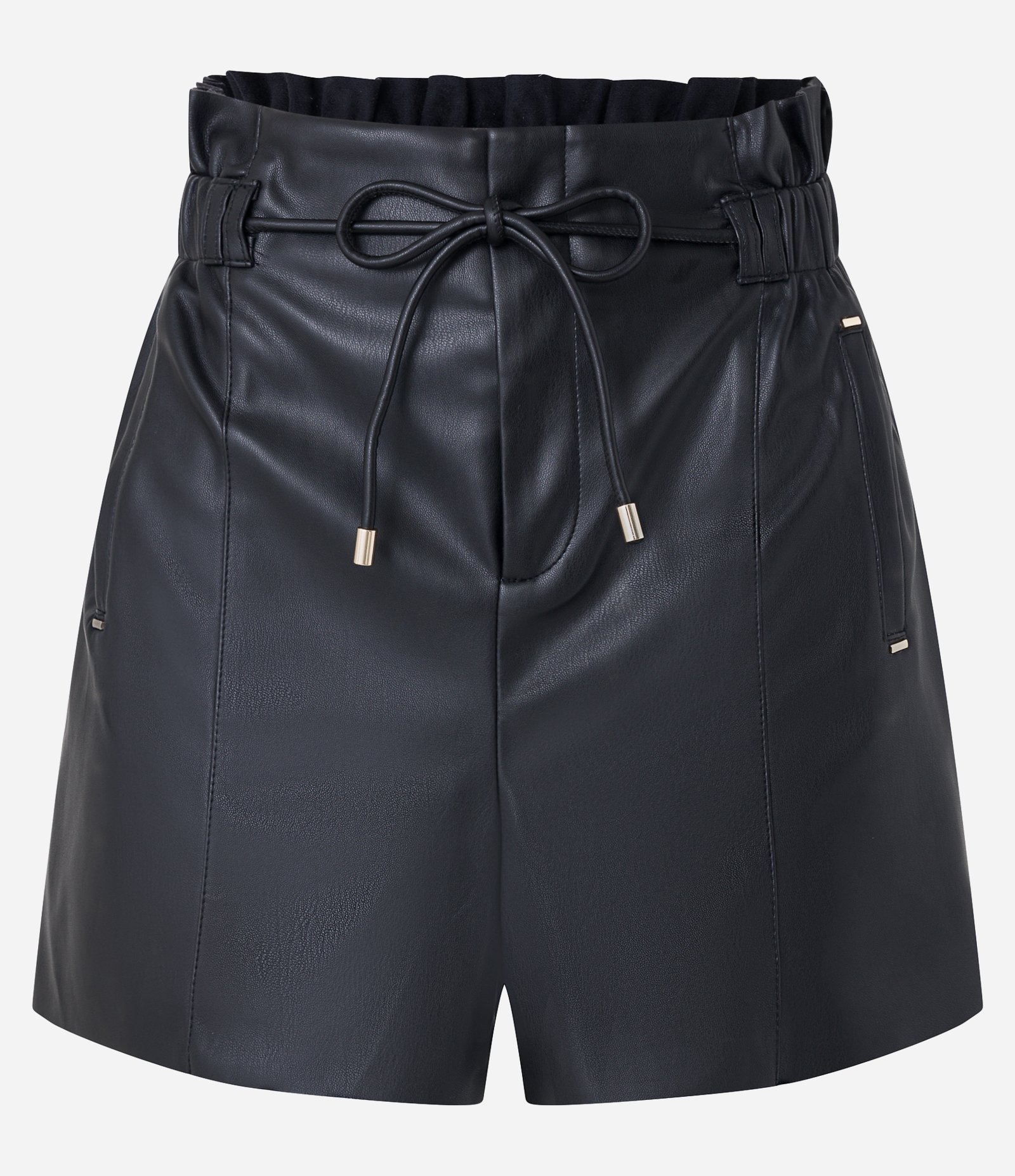 Short Clochard em Material Sintético com Cordão Preto 4