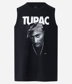 Regata em Algodão com Estampa Tupac