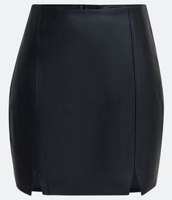 Saia Curta em Material Sintético com Fendas Frontais