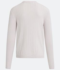 Blusão Suéter em Viscose com Textura em Listras Verticais