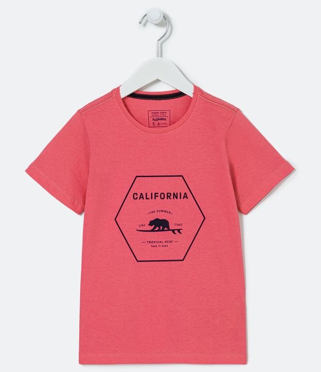 Camiseta Infantil com Estampa de Urso California - Tam 5 a 14 anos