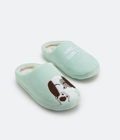 Pantufa Chinelo Peluciada com Bordado de Cachorro