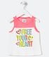Imagem miniatura do produto Blusa Infantil Musculosa con Malla y Estampado Free Your Heart - Talle 5 a 14 años Blanco 1