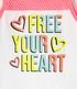 Imagem miniatura do produto Blusa Infantil Musculosa con Malla y Estampado Free Your Heart - Talle 5 a 14 años Blanco 3