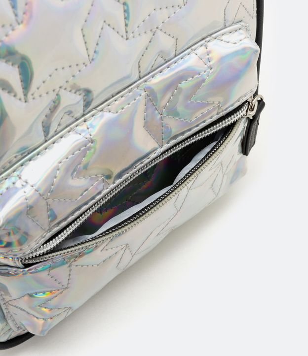 Bolso Infantil Mini Bag Holográfica con Matelassê de Estrellas Plata 3