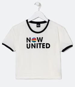 Blusa Infantil Cropped com Estampa Logo de Now United - Tam 9 a 14 anos