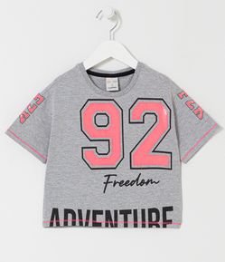 Blusa Cropped Infantil com Estampa 92 - Tam 5 a 14 anos