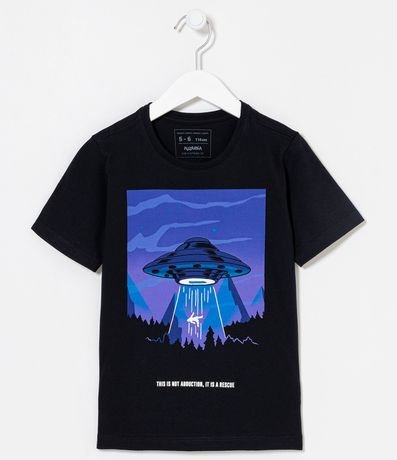Camiseta Infantil com Estampa de Abdução - Tam 5 a 14 anos Menor preço em Camiseta Infantil com Estampa de Abdução - Tam 5 a 14 anos