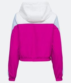 Jaqueta Corta-vento Esportiva em Poliamida com Recortes Color Block