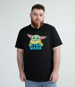 Camiseta Manga Curta com Estampa Baby Yoda