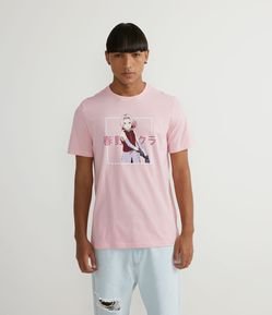 Camiseta Manga Curta com Estampa da Sakura