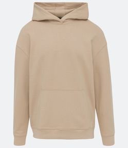 Blusão Oversized em Algodão com Capuz e Bolso Canguru