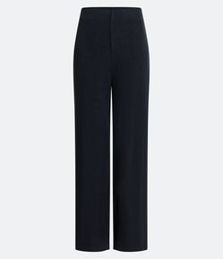 Calça Wide Leg em Viscose Canelada sem Estampa