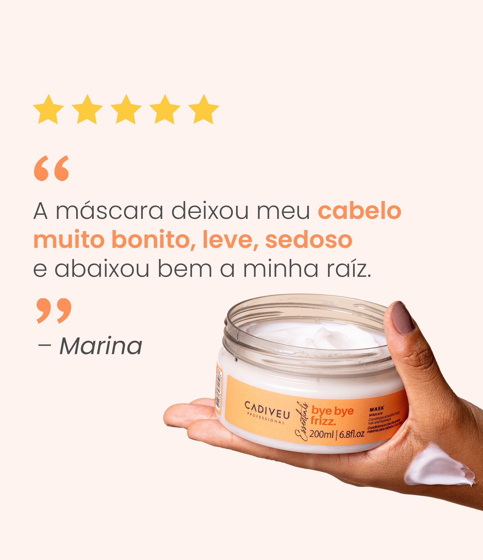 Mascara Capilar Bye Bye Frizz Cadiveu 200ml 7