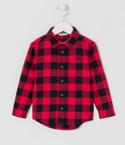 Camisa Infantil em Flanela com Padronagem Xadrez - Tam 1 a 4 anos