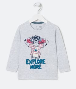 Camiseta Infantil com Estampa de Cachorro Skatista - Tam 1 a 5 anos