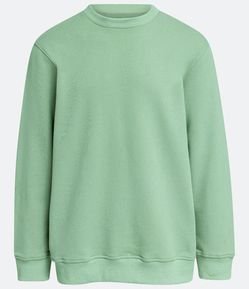 Blusão em Moletom com Manga e Barra Ajustadas