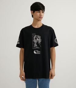 Camiseta Manga Curta em Algodão Estampa "Alive - Tokyo"