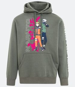 Blusão Comfort Fechado em Moletom com Capuz e Estampa Naruto