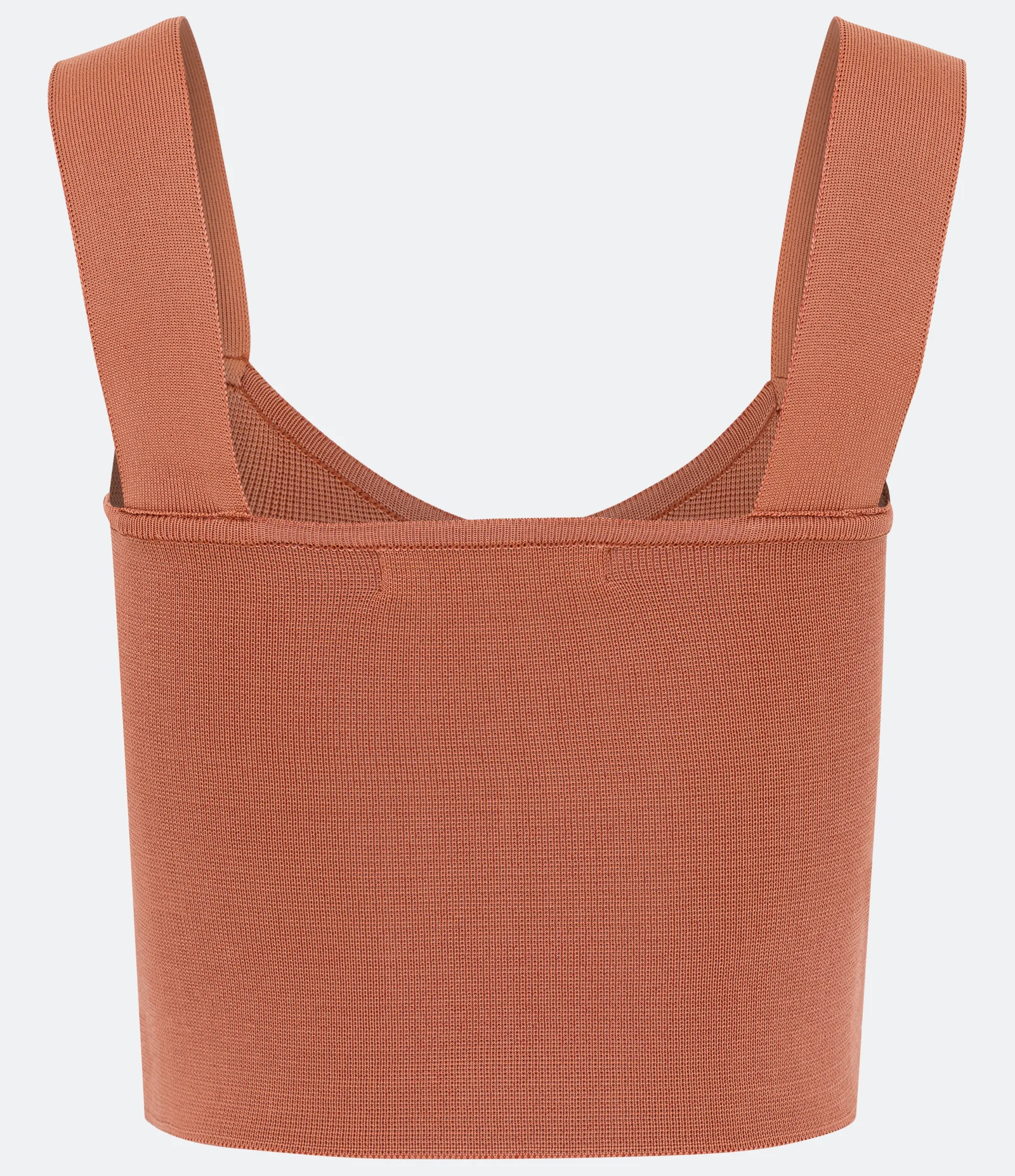 Blusa Regata Cropped em Tricô com Alças Largas Laranja 2