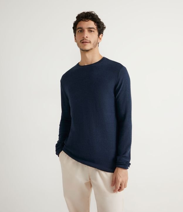 Blusão Suéter Slim em Tricô