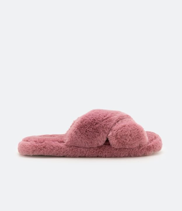 Pantufa com Tiras em X e Pelinhos