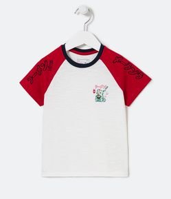 Camiseta Infantil com Estampa de Gatinho Esfomeando - Tam 1 a 5 anos