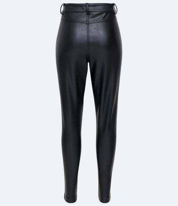 Pantalón Skinny en Material Sintético con Bolsillos Negro 6
