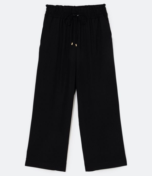 Calça Pantalona em Crepe com Cordão para Amarração Curve & Plus Size