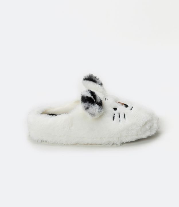 Pantufa Chinelo Bordada Tigre Branco
