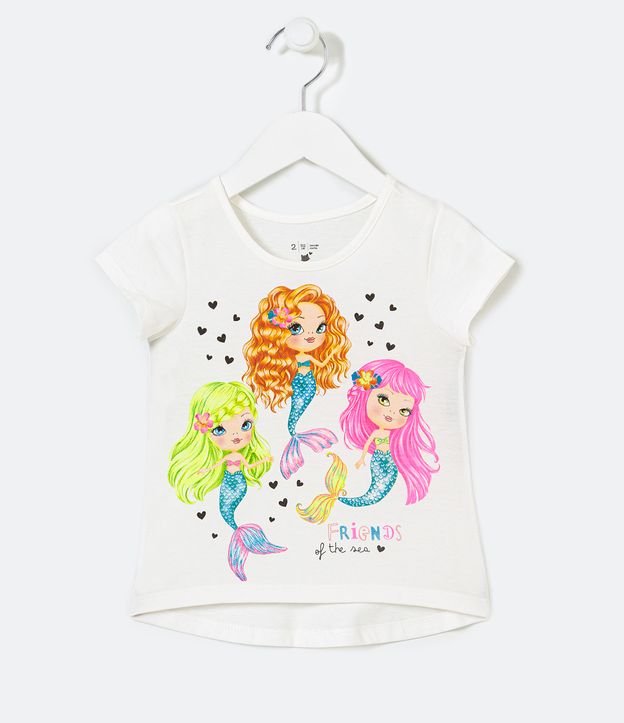 Blusa Infantil com Estampas de Sereias - Tam 1 a 5 anos