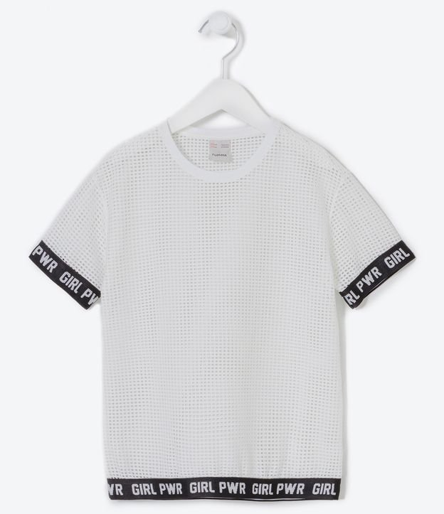 Blusa Alargada Infantil en Tela con Top por Bajo - Talle 5 a 14 años Blanco 4