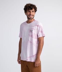Camiseta Manga Curta em Algodão com Estampa Tie Dye