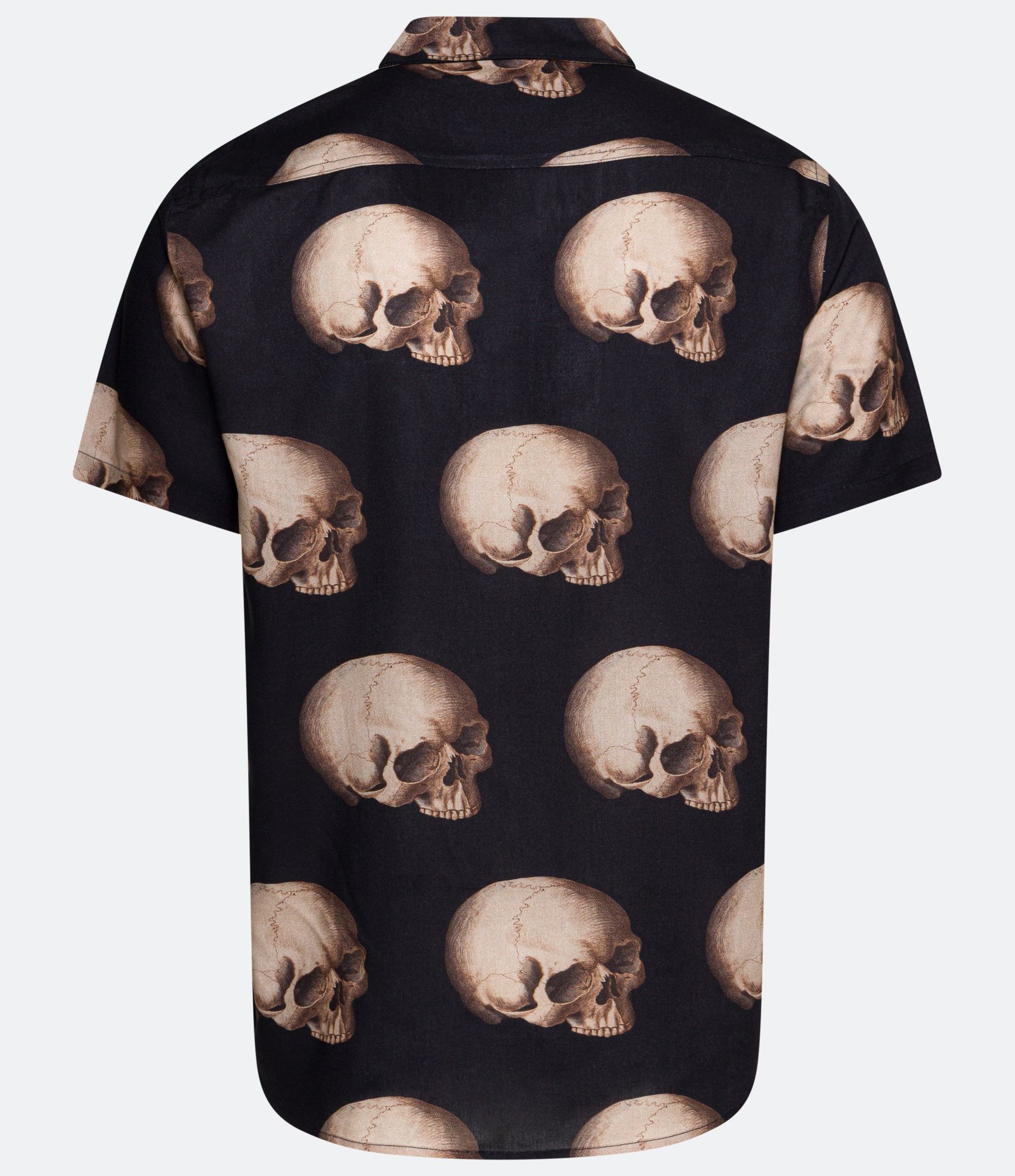 Camisa Regular em Viscose com Estampa de Caveiras Preto 2
