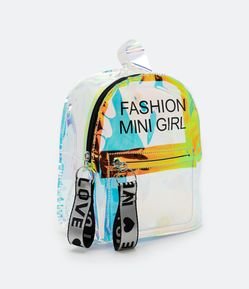 Bolsa Mini Bag Infantil Holográfica com Estampa Fashion Mini Girl