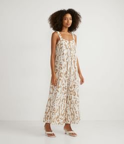 Macacão Pantacourt em Viscolinho com Estampa Safari