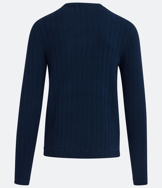 Suéter en Viscosa con Textura en Rayas Verticales Azul 6
