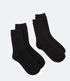 Imagem miniatura do produto Kit 02 Pares de Medias Caña Larga Acanalada Negro 3