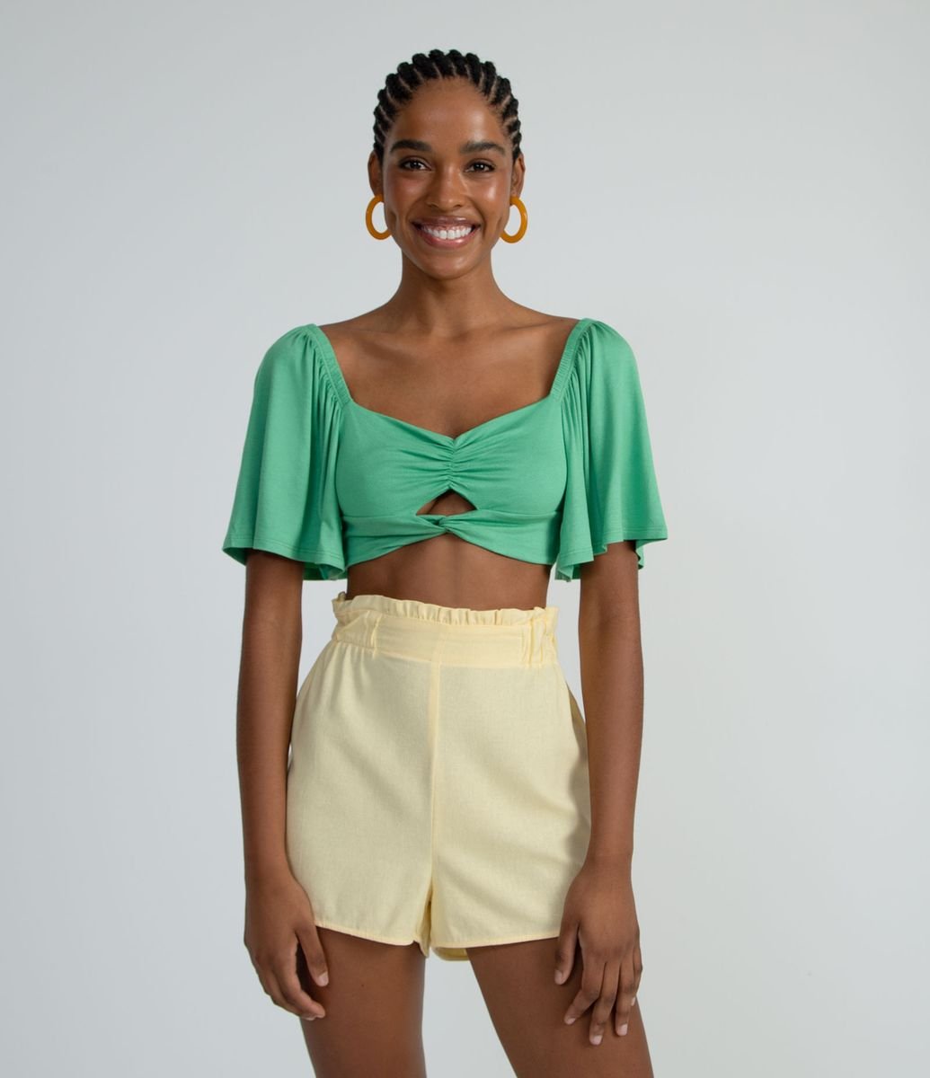blusa elástico franzido