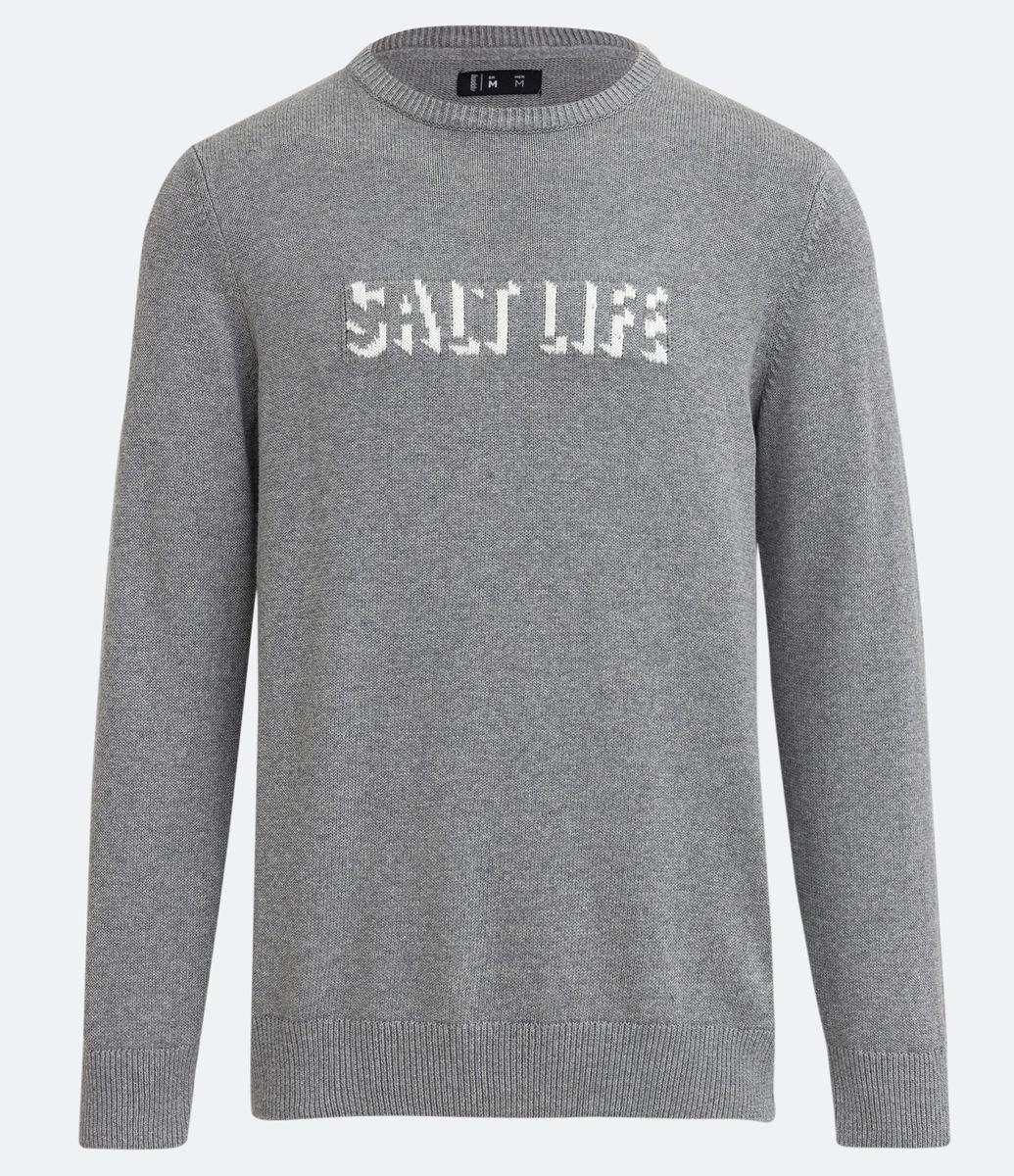 Blusão Suéter em Tricô com Lettering Salt Life Menor preço em Blusão Suéter em Tricô com Lettering Salt Life