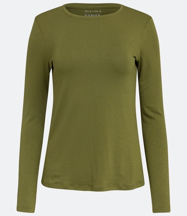 Blusa Básica en Viscolycra con Manga Larga Verde 5