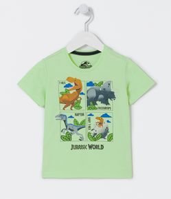 Camiseta Infantil com Estampa de Dinossauros Jurassic World - Tam 1 a 5 anos