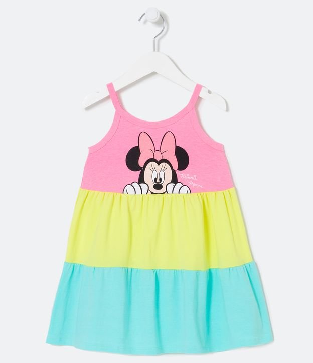 Vestido Infantil Marias con Estampado de Minnie - Talle 1 a 6 años  Multicolores