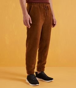 Calça Jogger em Sherpa com Bolso Atrás