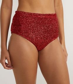 Short Hot Pants em Jersey Metalizado com Cintura Alta
